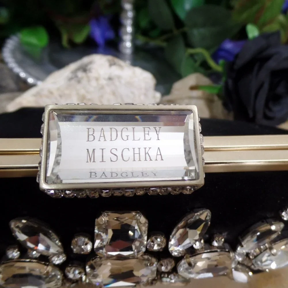 Rare Badgley Mischka Glow Embellished Frame Clutch / Handbag / Shoulder bag